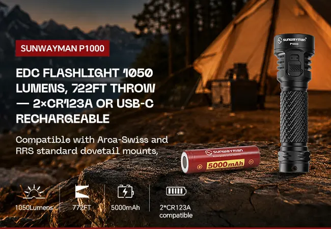 SUNWAYMAN P1000 1050 Lumens Rechargeable Flashlight_1